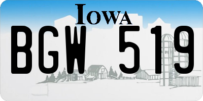 IA license plate BGW519