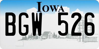 IA license plate BGW526