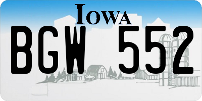 IA license plate BGW552
