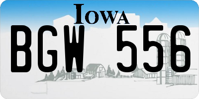 IA license plate BGW556