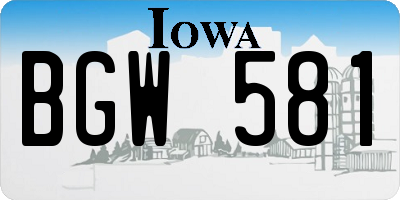IA license plate BGW581