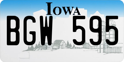 IA license plate BGW595