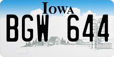 IA license plate BGW644