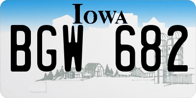 IA license plate BGW682