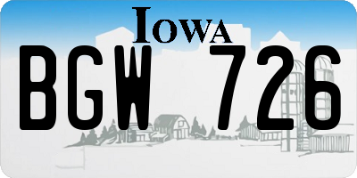 IA license plate BGW726