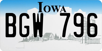 IA license plate BGW796