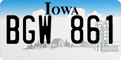 IA license plate BGW861