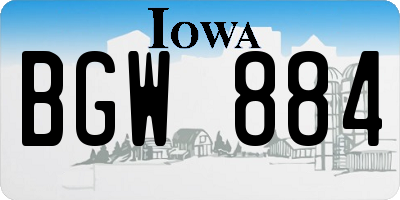 IA license plate BGW884