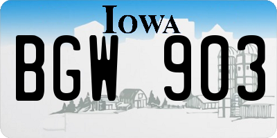 IA license plate BGW903