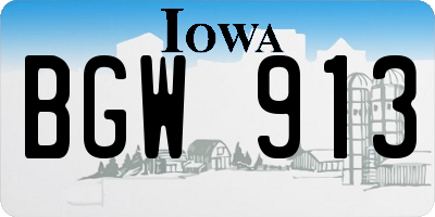 IA license plate BGW913