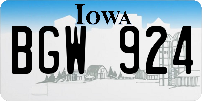 IA license plate BGW924