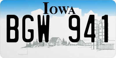 IA license plate BGW941