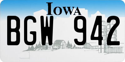IA license plate BGW942