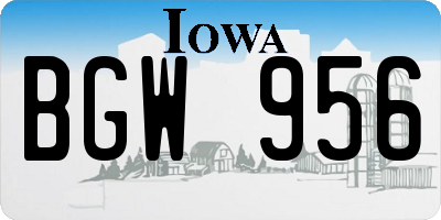 IA license plate BGW956