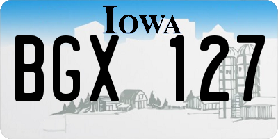 IA license plate BGX127