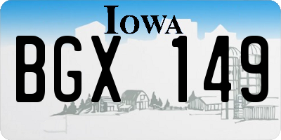 IA license plate BGX149