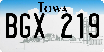 IA license plate BGX219