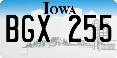 IA license plate BGX255