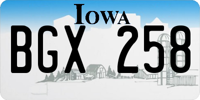 IA license plate BGX258