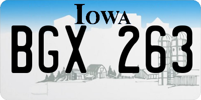IA license plate BGX263