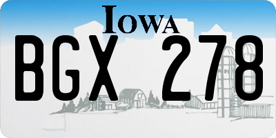 IA license plate BGX278