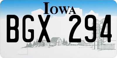 IA license plate BGX294