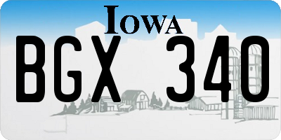 IA license plate BGX340