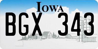 IA license plate BGX343