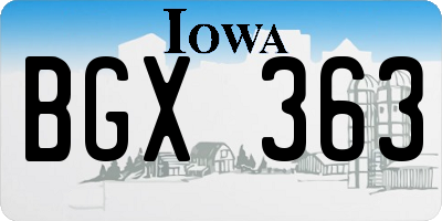 IA license plate BGX363
