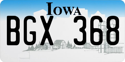 IA license plate BGX368