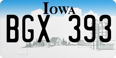 IA license plate BGX393