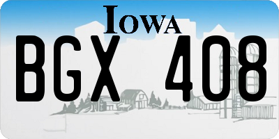 IA license plate BGX408