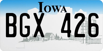 IA license plate BGX426