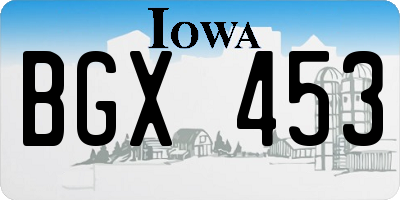 IA license plate BGX453