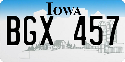 IA license plate BGX457