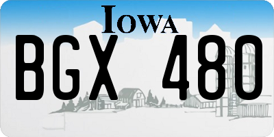 IA license plate BGX480