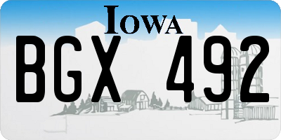 IA license plate BGX492