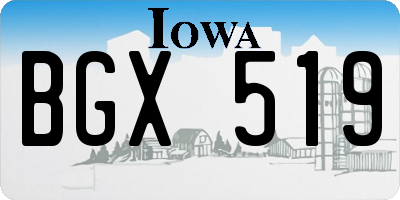 IA license plate BGX519