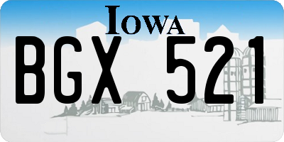 IA license plate BGX521