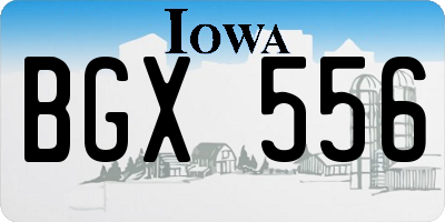 IA license plate BGX556