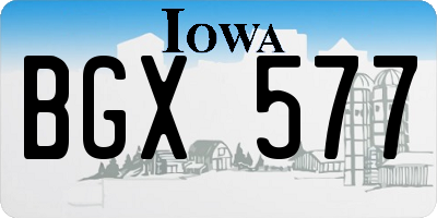 IA license plate BGX577