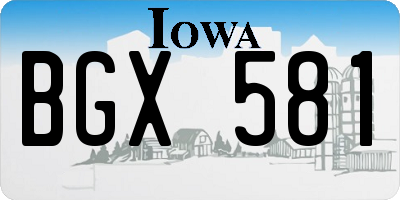 IA license plate BGX581