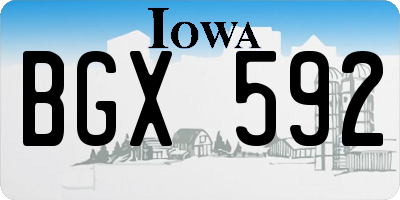 IA license plate BGX592