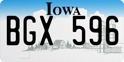 IA license plate BGX596