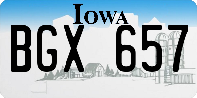 IA license plate BGX657