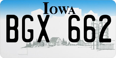 IA license plate BGX662