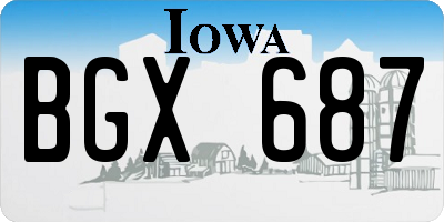 IA license plate BGX687