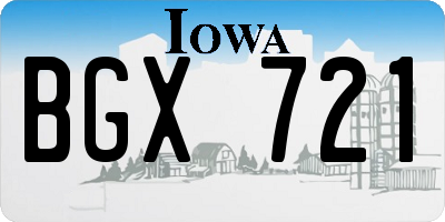 IA license plate BGX721