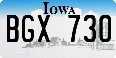 IA license plate BGX730