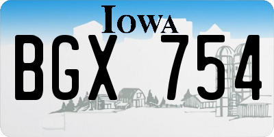 IA license plate BGX754